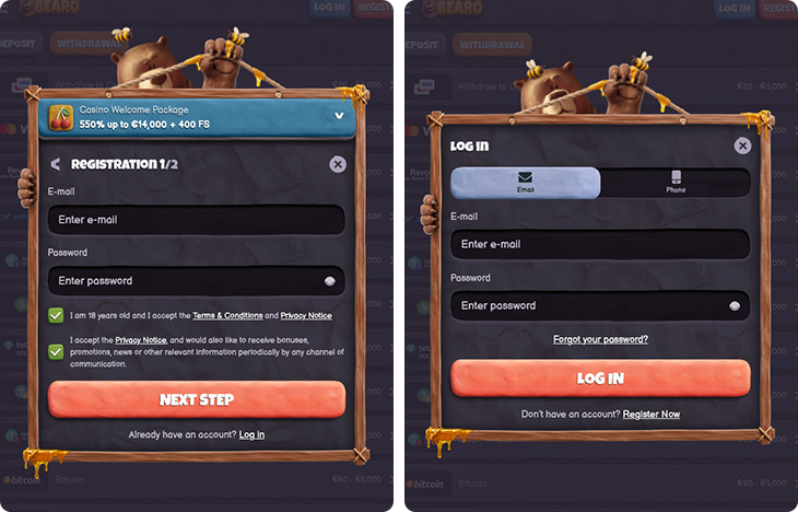 Bearo Casino prijava i registracija