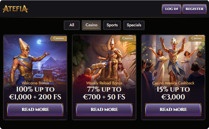 Atefia Casino bonusi
