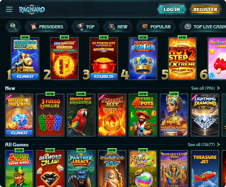 Ragnaro Casino dizájn