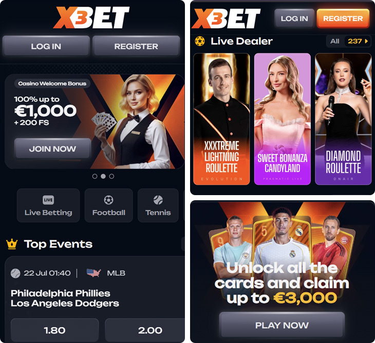x3bet Casino Mobile