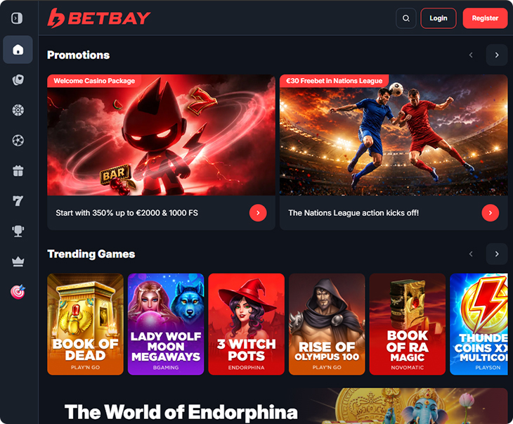 BetBay Casino dizájn