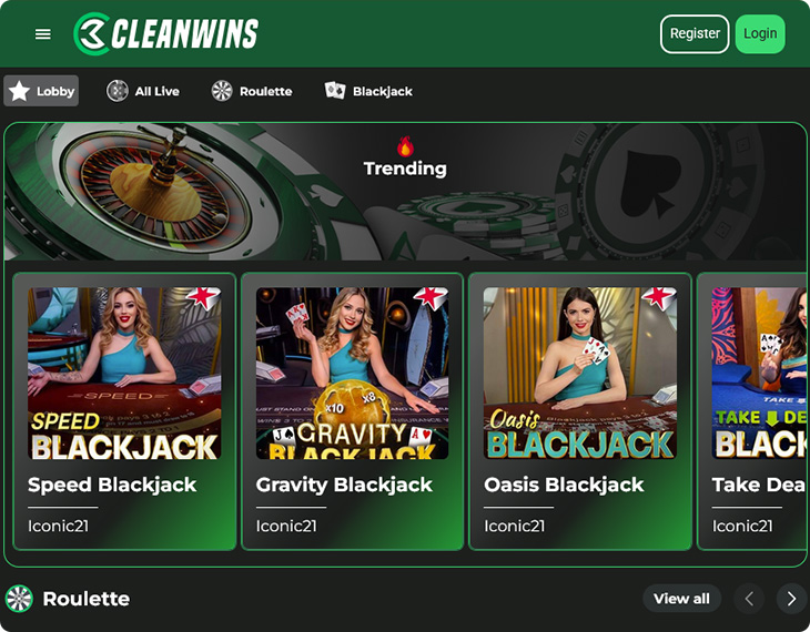 Cleanwins Casino Live Games