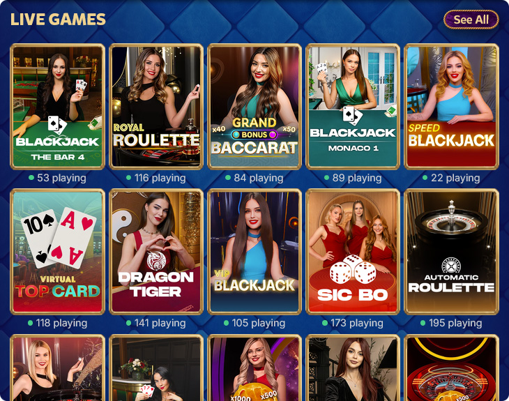 Live παιχνίδια του Kingia Casino