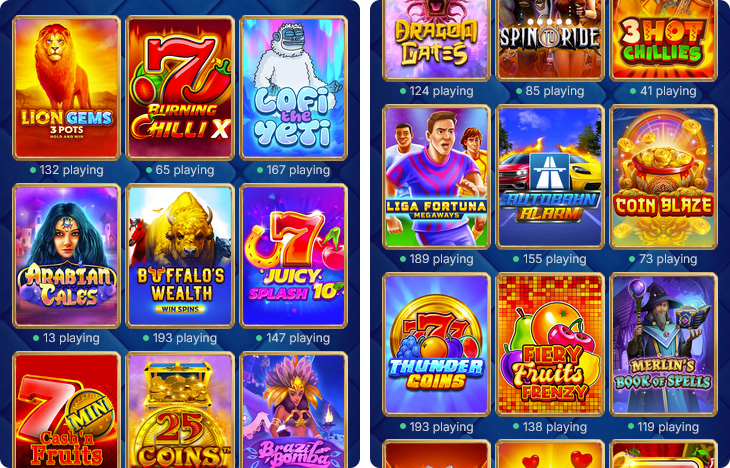 Slots του Kingia Casino