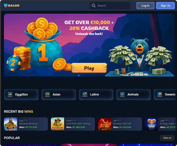 Baloo Casino Design