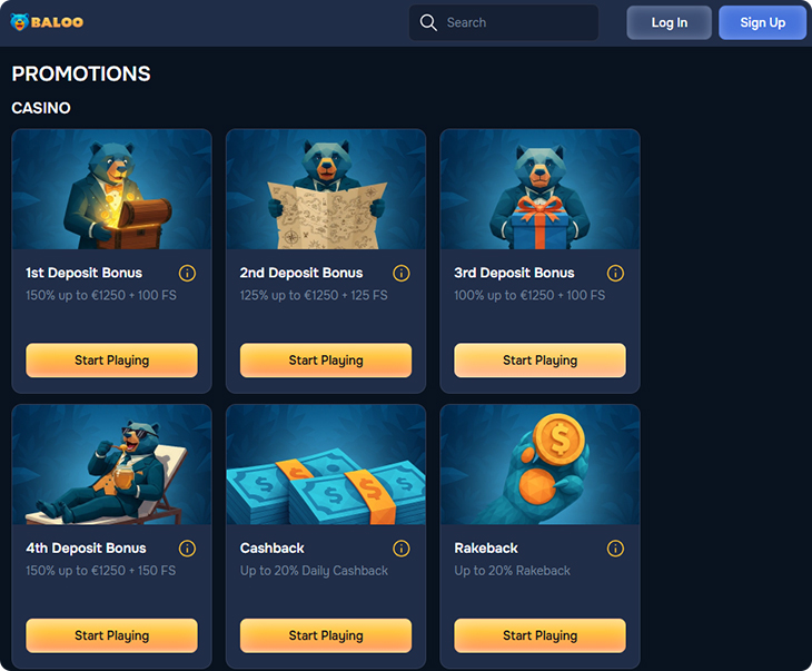 Baloo Casino Promotions