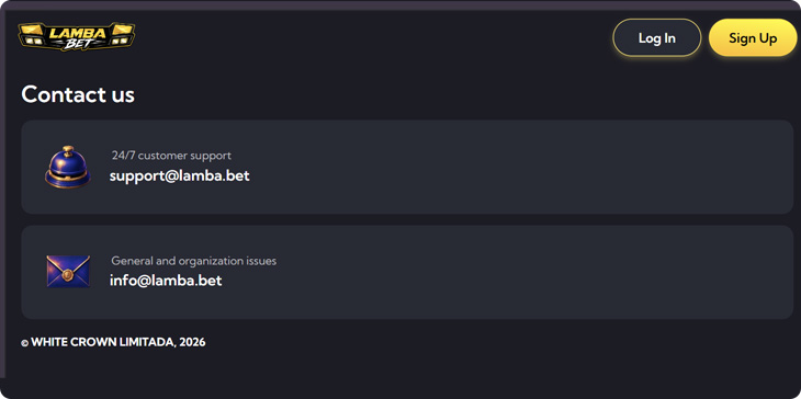 LambaBet Casino Support