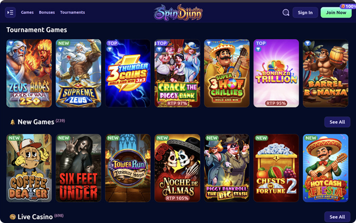 SpinDjinn Casino Games