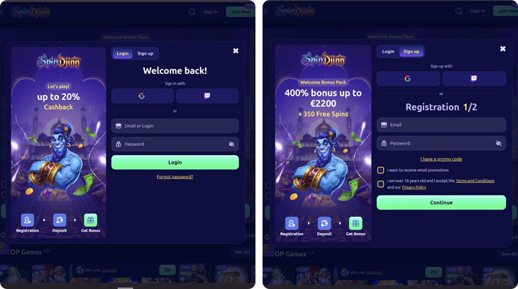 SpinDjinn Casino Log In