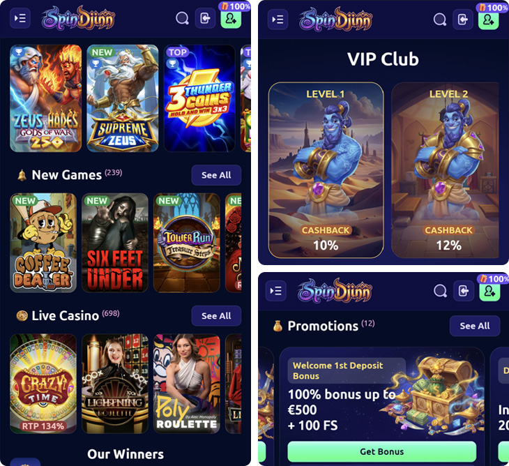 SpinDjinn Casino Mobile