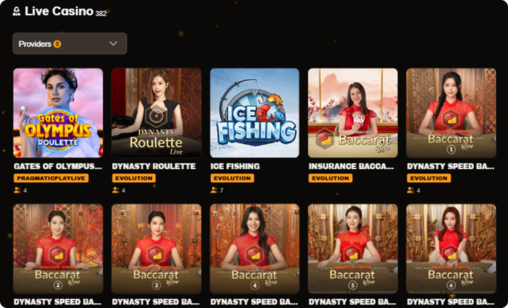 Taboobet Casino igre uživo